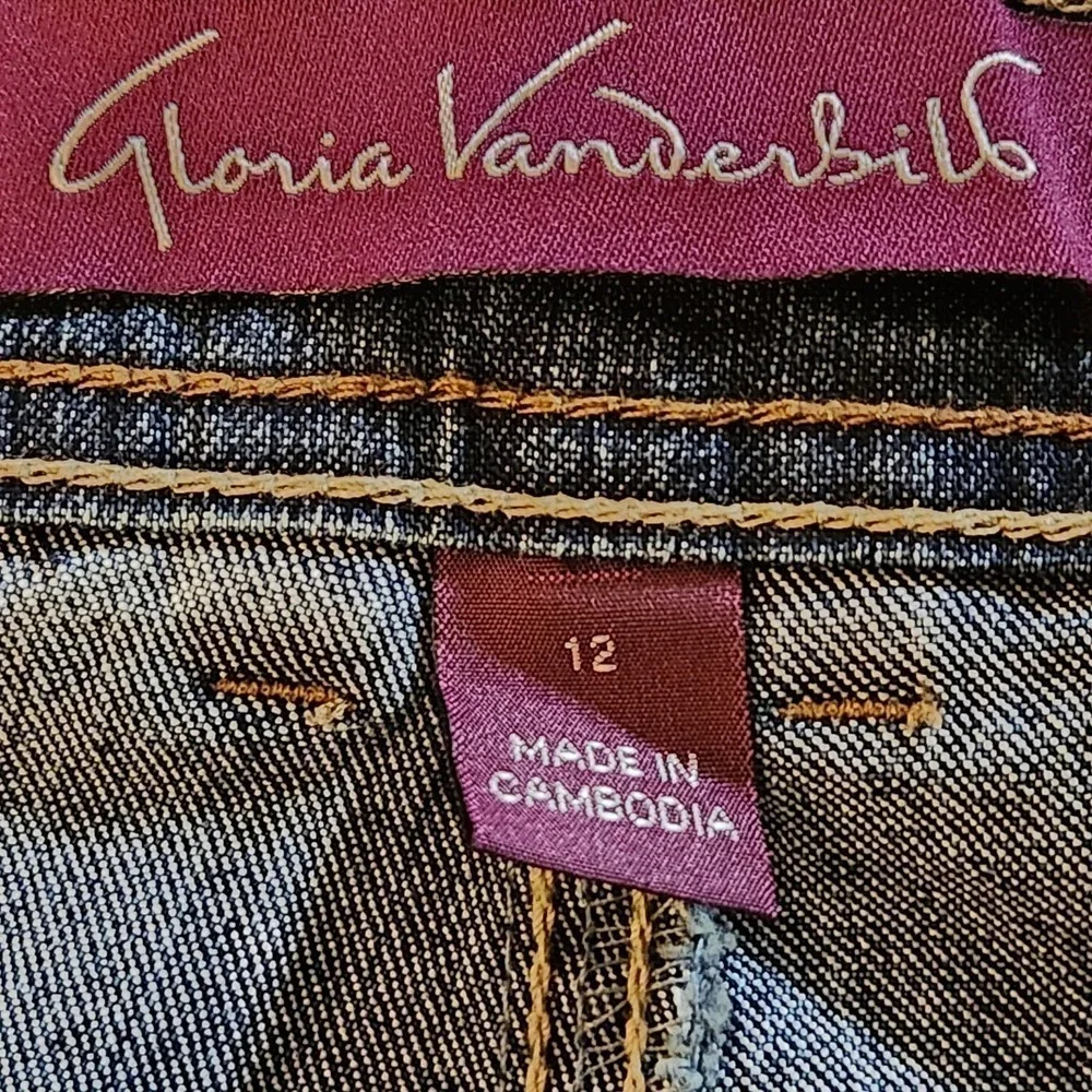 Gloria Vanderbilt Jeans Denim Dark Blue WashRustic‎ Western Women's Size 12